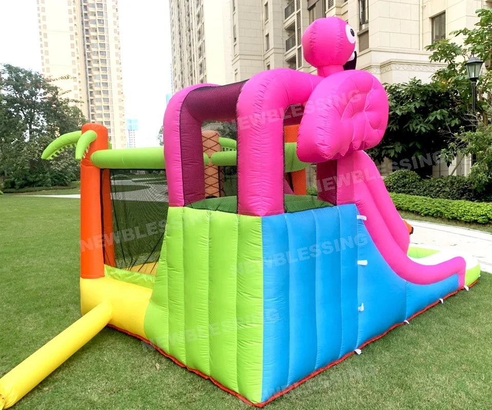 Flamingo Trampoline Inflatable Oxford Castle Water Slide Bouncy Toddler Bounce House Kids Jumper Bounce House