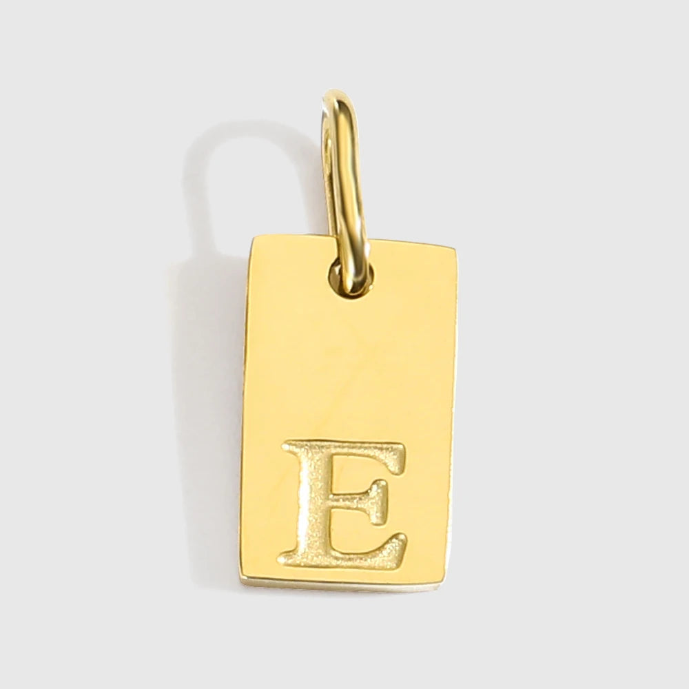 eManco Alphabet Charm Pendant for Necklaces Stainless Steel Jewelry DIY Engraved Lettering Accessories Women's Fashion Jewelry