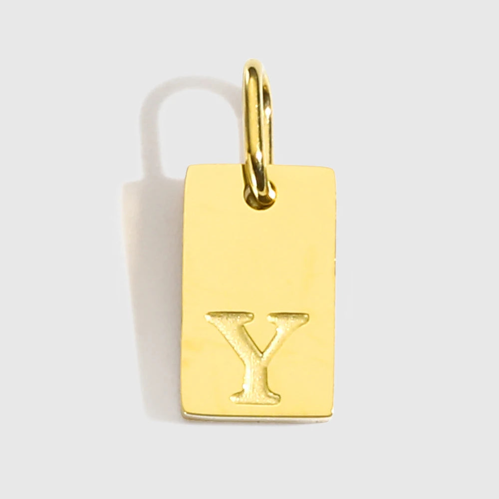 eManco Alphabet Charm Pendant for Necklaces Stainless Steel Jewelry DIY Engraved Lettering Accessories Women's Fashion Jewelry