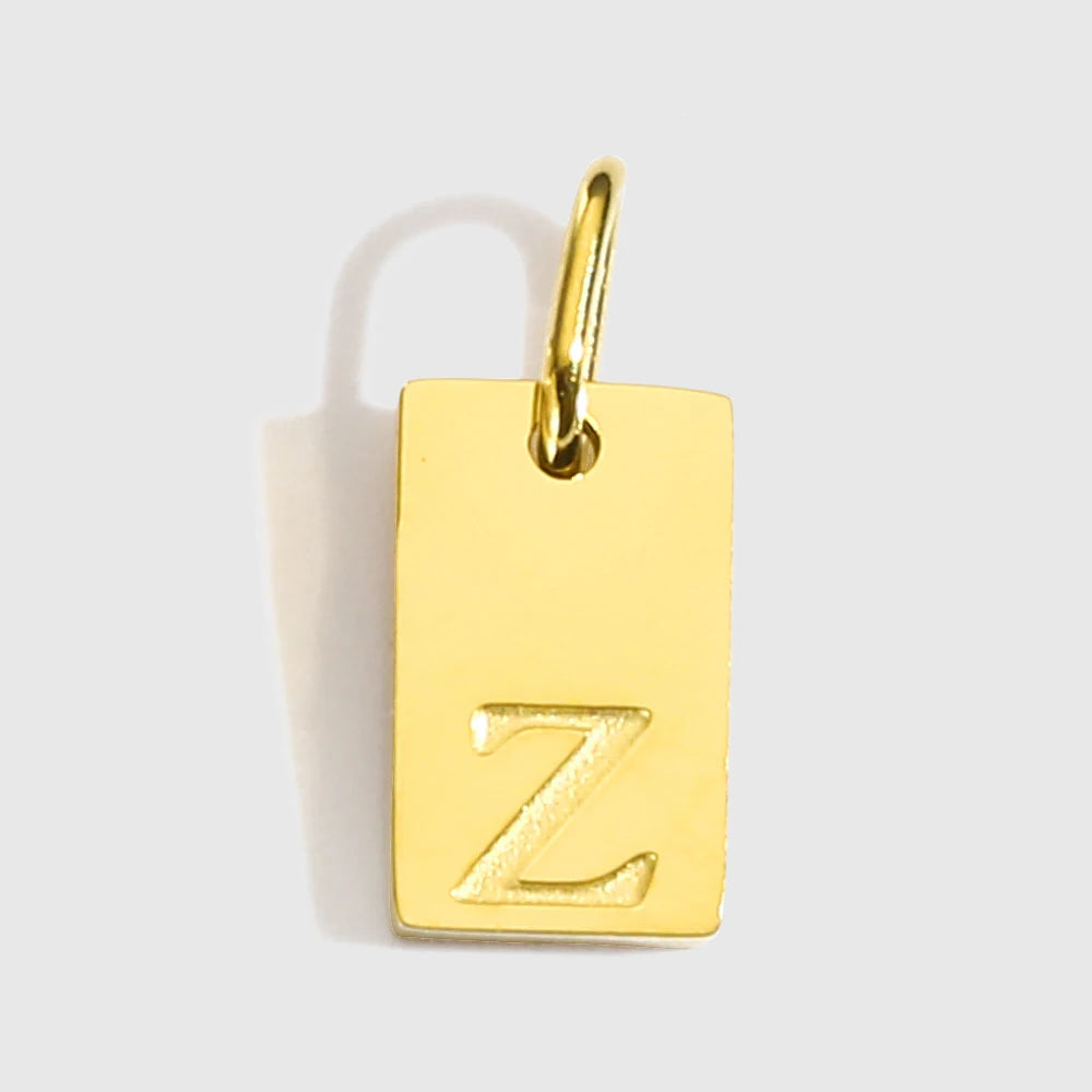 eManco Alphabet Charm Pendant for Necklaces Stainless Steel Jewelry DIY Engraved Lettering Accessories Women's Fashion Jewelry