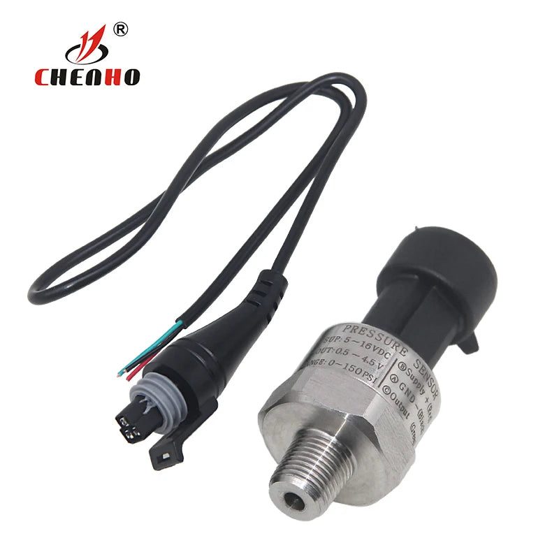 UNIVERSAL 5V 1/8 NPT PRESSURE TRANSDUCER SENDER 30/100/150/200/300/500/1000 PSI OIL FUEL AIR WATER W/ CONNECTOR