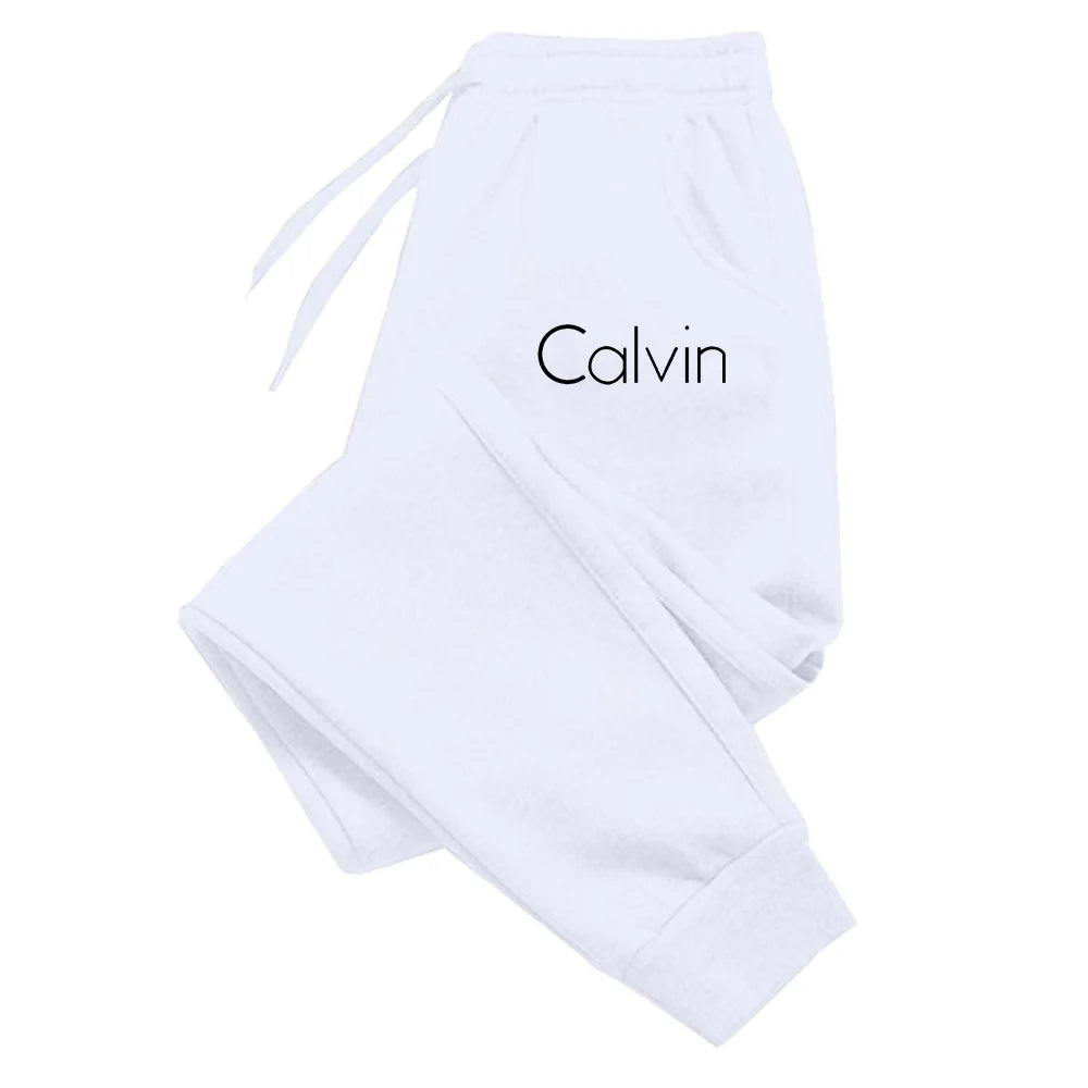 Casual Printed Sports Running Trousers Men Women Autumn Drawstring Long Pants Fitness Solid Sweatpants Unisex Gym Wear