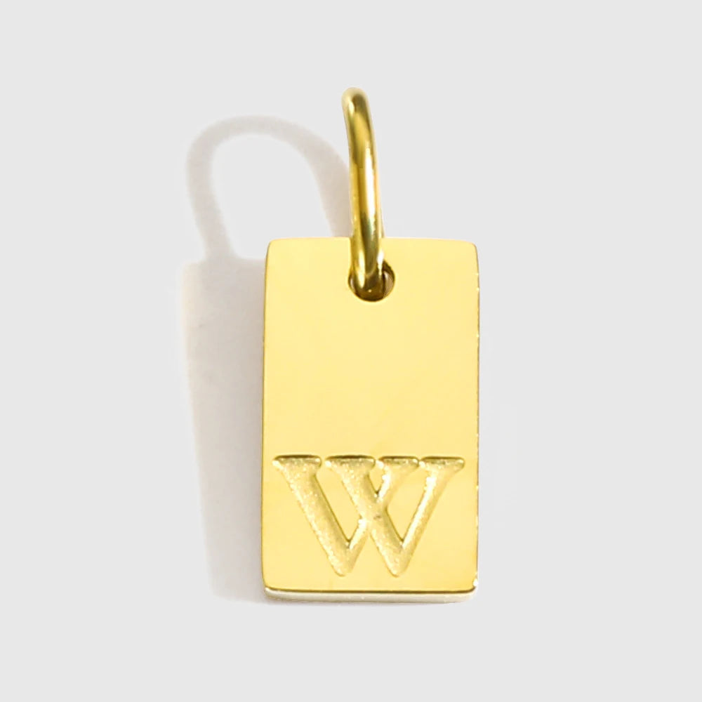 eManco Alphabet Charm Pendant for Necklaces Stainless Steel Jewelry DIY Engraved Lettering Accessories Women's Fashion Jewelry